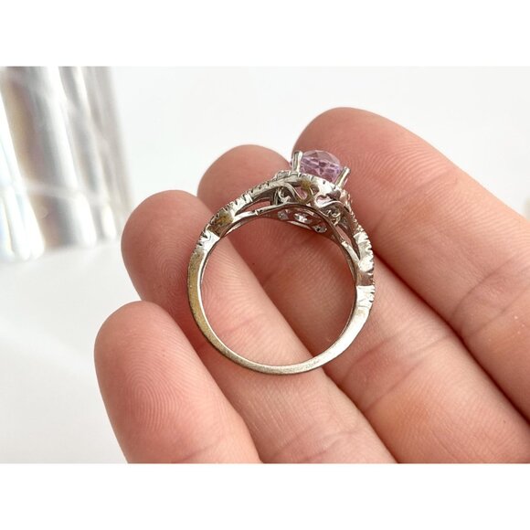Amethyst & Multi CZ Gemstone 925 Sterling Silver Vintage Ring - sz 10.25 - Picture 2 of 16